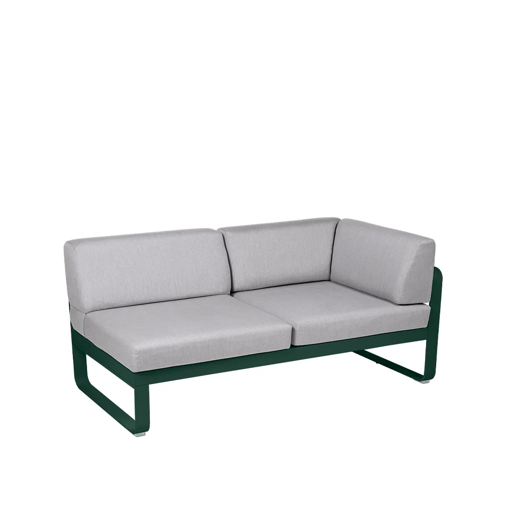 Bellevie Corner modulsoffa, 2-sits Cedar green (grön), flannel grey dyna, höger Fermob