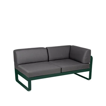 Bellevie Corner modulsoffa - 2-sits Cedar green (grön), graphite grey dyna, höger - Fermob