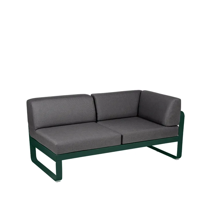 Bellevie Corner modulsoffa - 2-sits Cedar green (grön), graphite grey dyna, höger - Fermob
