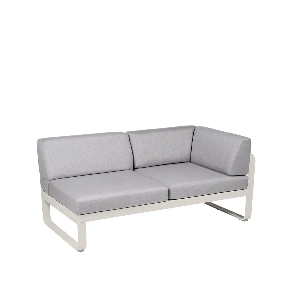 Bellevie Corner modulsoffa, 2-sits Clay grey (grå), flannel grey dyna, höger Fermob