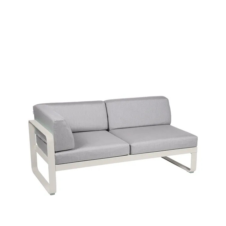 Bellevie Corner modulsoffa - 2-sits Clay grey (grå), flannel grey dyna, vänster - Fermob