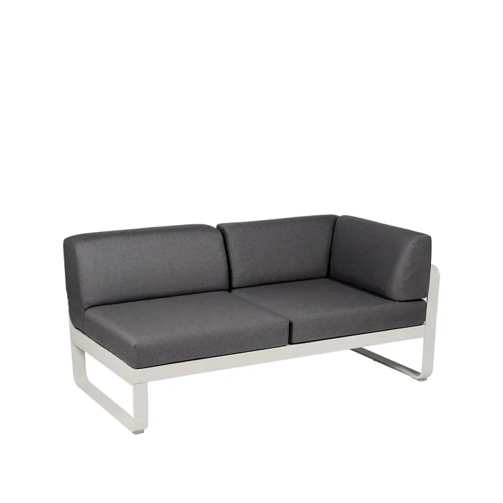 Bellevie Corner modulsoffa - 2-sits Clay grey (grå), graphite grey dyna, höger - Fermob