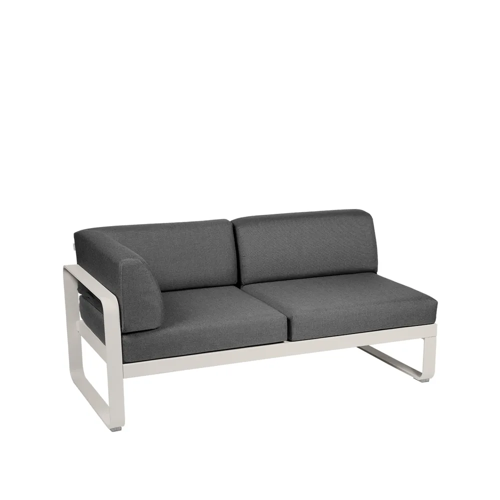 Bellevie Corner modulsoffa, 2-sits Clay grey (grå), graphite grey dyna, vänster Fermob