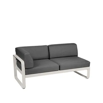 Bellevie Corner modulsoffa - 2-sits Clay grey (grå), graphite grey dyna, vänster - Fermob