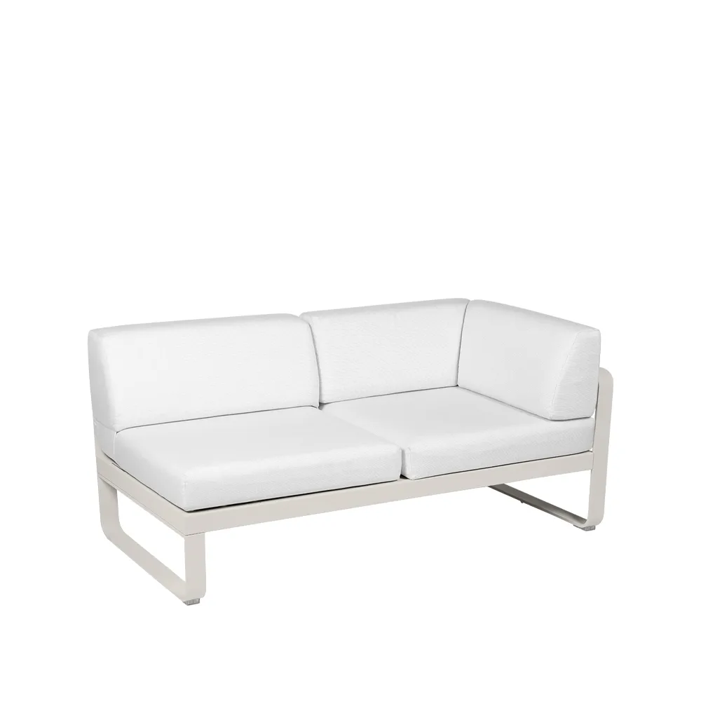 Bellevie Corner modulsoffa, 2-sits Clay grey (grå), offwhite dyna, höger Fermob