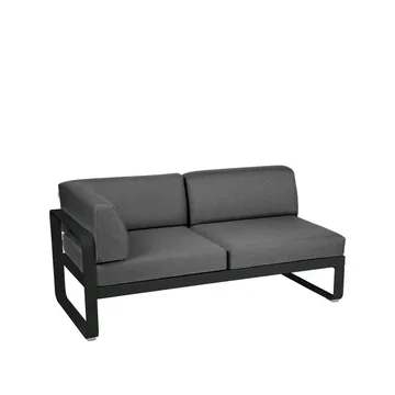 Bellevie Corner modulsoffa - 2-sits Liquorice (svart), graphite grey dyna, vänster - Fermob
