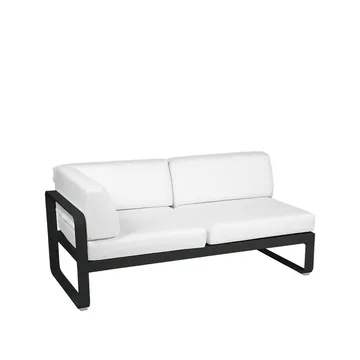 Bellevie Corner modulsoffa - 2-sits Liquorice (svart), offwhite dyna, vänster - Fermob