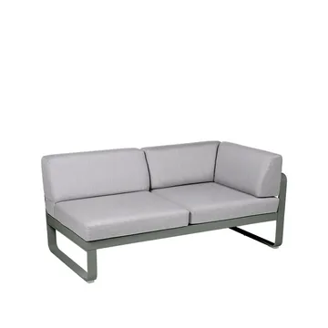 Bellevie Corner modulsoffa - 2-sits Rosemary (grön), flannel grey dyna, höger - Fermob