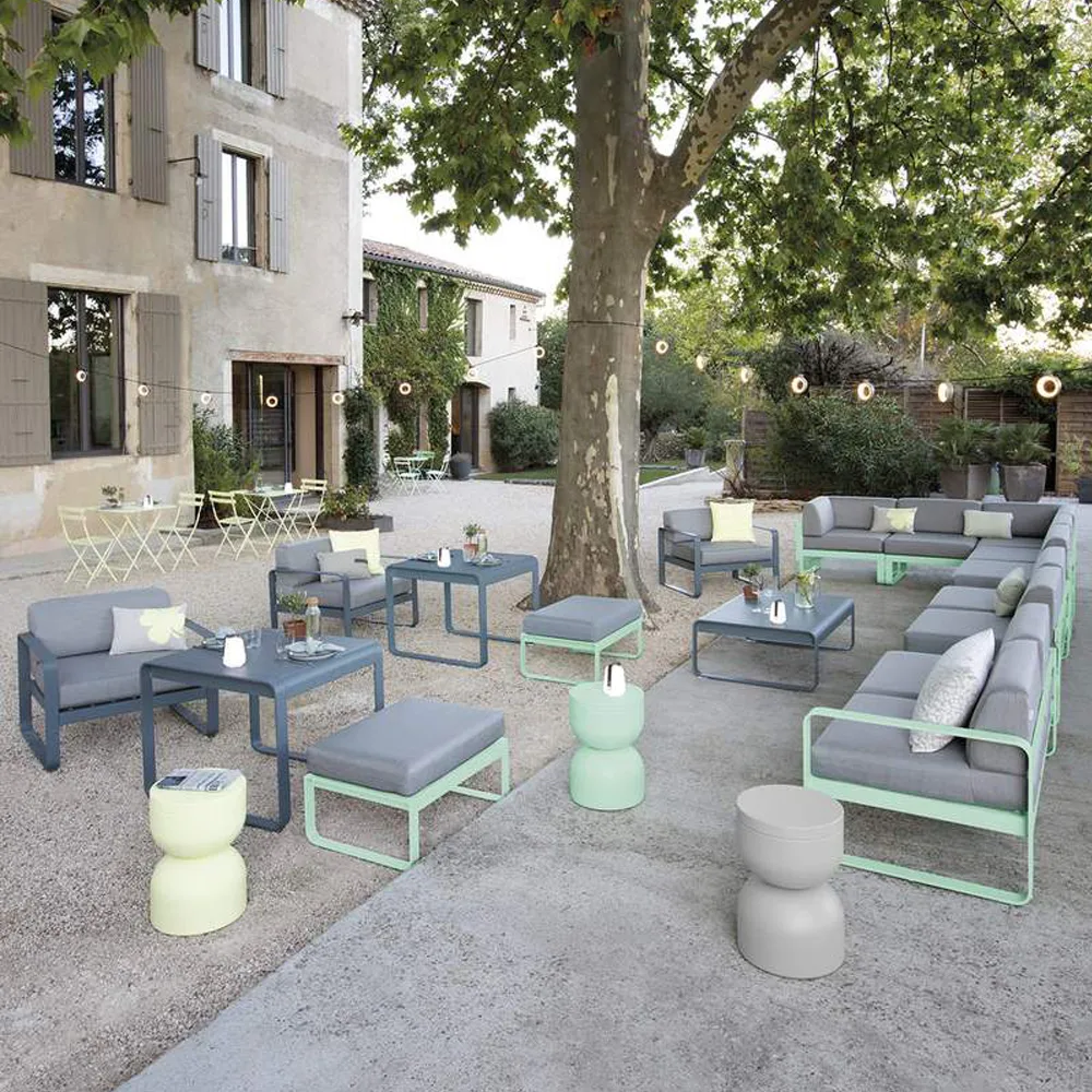 Bellevie Corner modulsoffa, 2-sits Rosemary (grön), flannel grey dyna, vänster Fermob