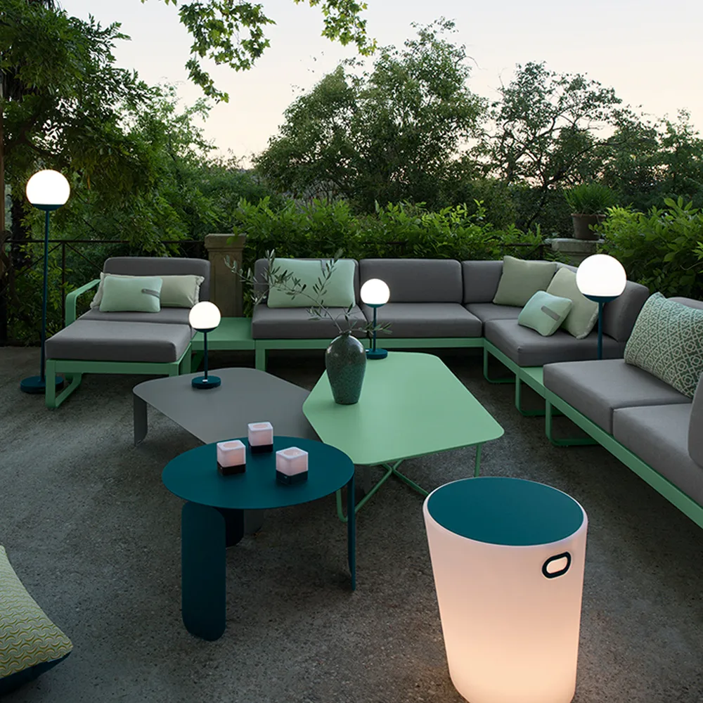 Bellevie Corner modulsoffa, 2-sits Rosemary (grön), flannel grey dyna, vänster Fermob
