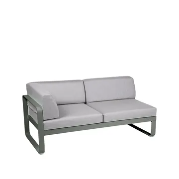Bellevie Corner modulsoffa - 2-sits Rosemary (grön), flannel grey dyna, vänster - Fermob