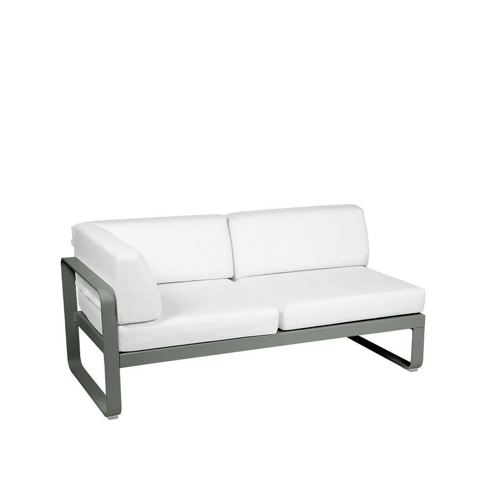 Bellevie Corner modulsoffa, 2-sits Rosemary (grön), offwhite dyna, vänster Fermob