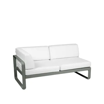 Bellevie Corner modulsoffa - 2-sits Rosemary (grön), offwhite dyna, vänster - Fermob