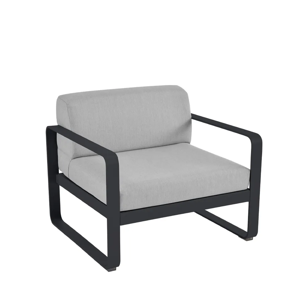 Bellevie fåtölj, Anthracite (grå), flannel grey dyna Fermob