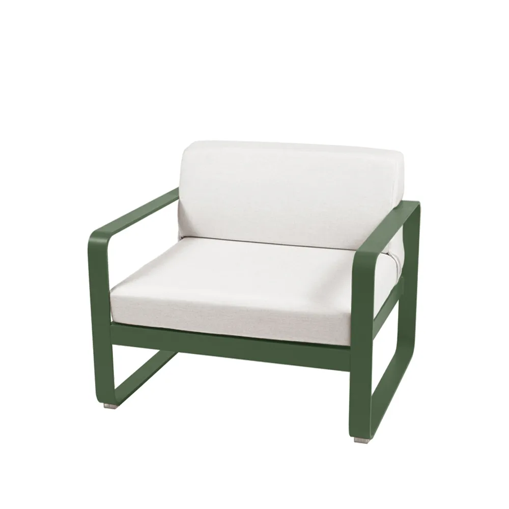 Bellevie fåtölj, Cedar green (grön), off-white dyna Fermob