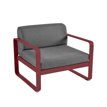 Bellevie fåtölj - Chili (röd), graphite grey dyna - Fermob