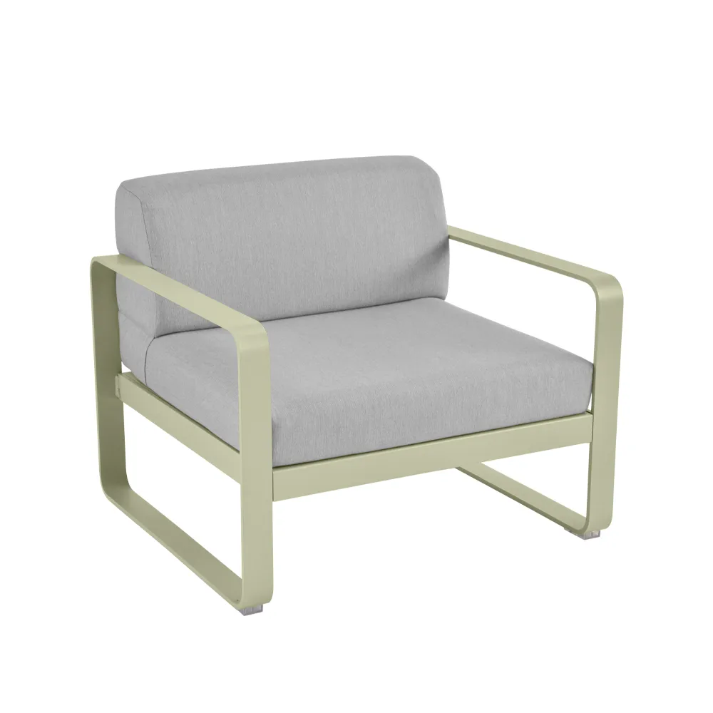 Bellevie fåtölj, Willow green (grön), flannel grey dyna Fermob