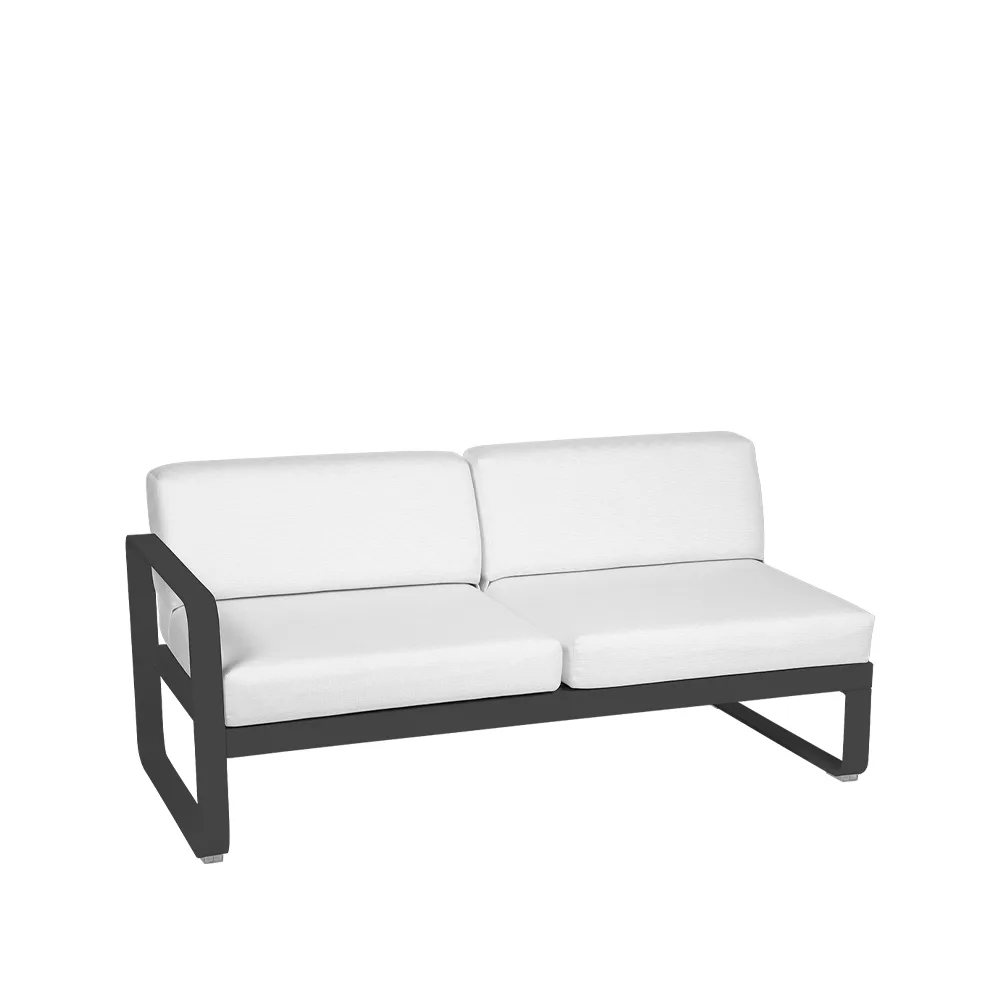 Bellevie Left modulsoffa, 2-sits Anthracite (grå), off-white dyna Fermob