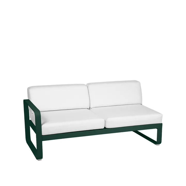 Bellevie Left modulsoffa - 2-sits Cedar green (grön), off-white dyna - Fermob