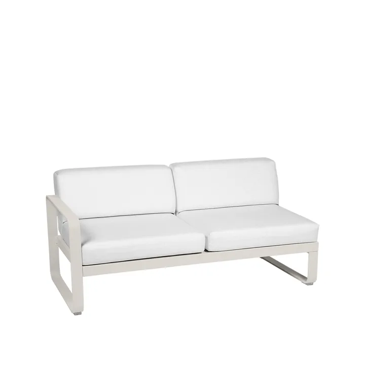 Bellevie Left modulsoffa - 2-sits Clay grey (grå), off-white dyna - Fermob
