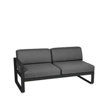 Bellevie Left modulsoffa - 2-sits Liquorice (svart), graphite grey dyna - Fermob