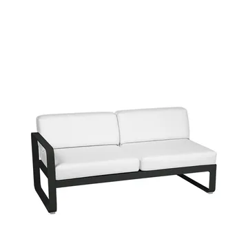 Bellevie Left modulsoffa - 2-sits Liquorice (svart), off-white dyna - Fermob
