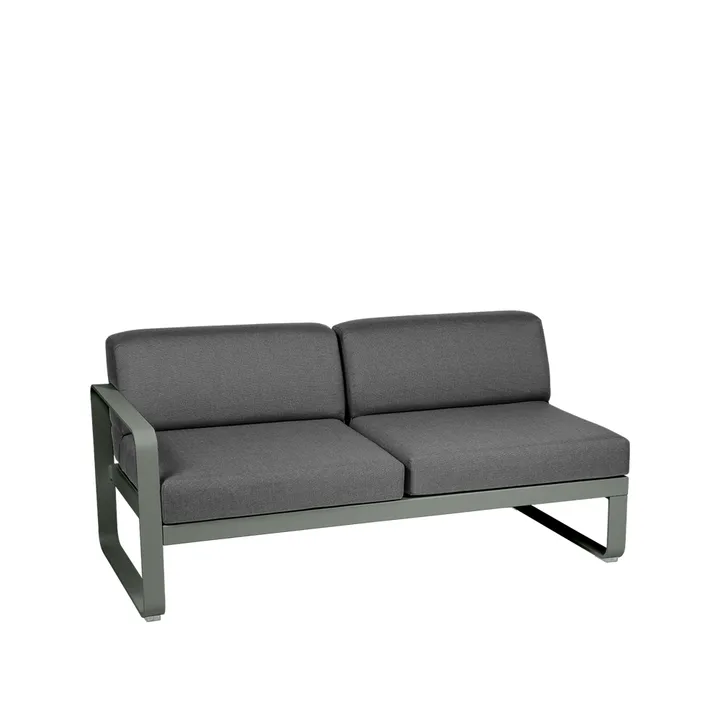 Bellevie Left modulsoffa - 2-sits Rosemary (grön), graphite grey dyna - Fermob