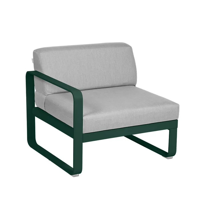 Bellevie Left modulsoffa - Cedar green (grön), flannel grey dyna, 1-sits - Fermob