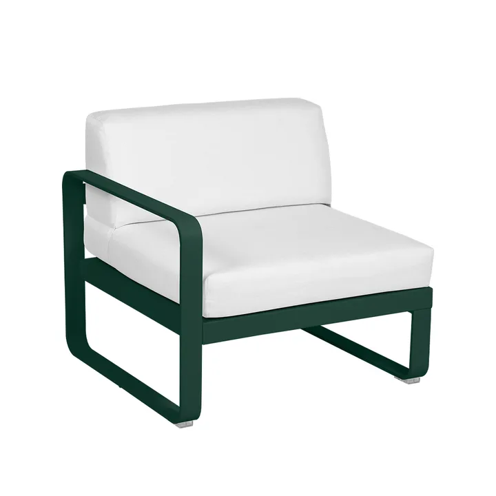 Bellevie Left modulsoffa - Cedar green (grön), off-white dyna, 1-sits - Fermob