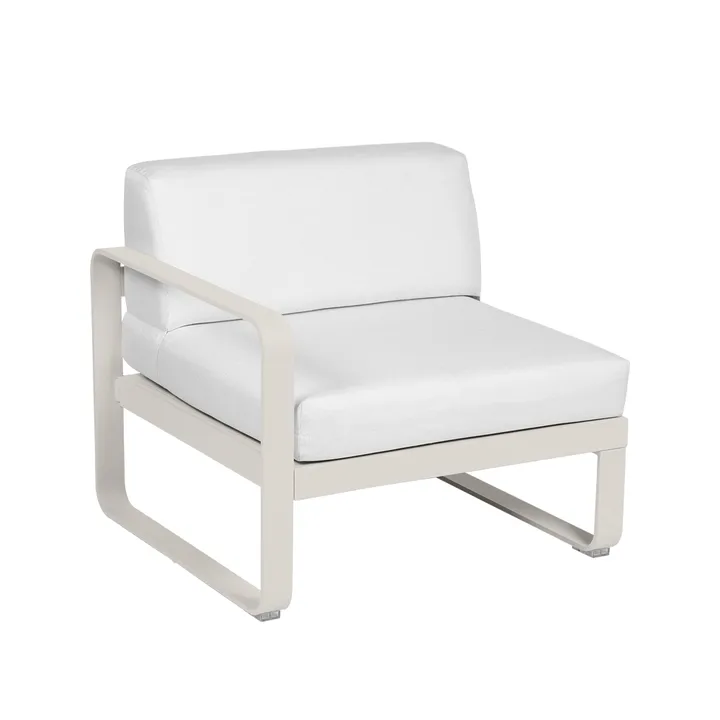 Bellevie Left modulsoffa - Clay grey (grå), off-white dyna, 1-sits - Fermob