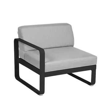 Bellevie Left modulsoffa - Liquorice (svart), flannel grey dyna, 1-sits - Fermob