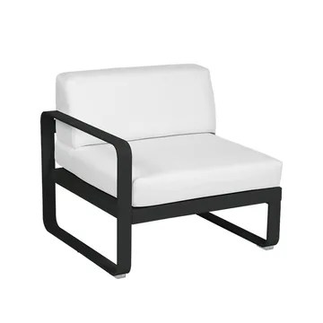 Bellevie Left modulsoffa - Liquorice (svart), off-white dyna, 1-sits - Fermob