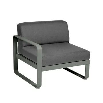 Bellevie Left modulsoffa - Rosemary (grön), graphite grey dyna, 1-sits - Fermob