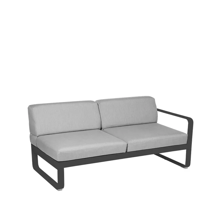 Bellevie Right modulsoffa - 2-sits Anthracite (grå), flannel grey dyna - Fermob