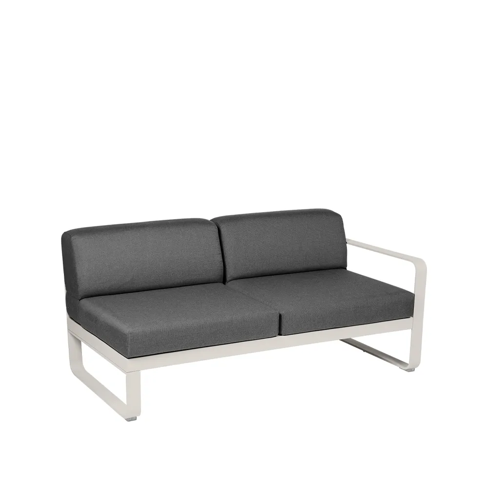 Bellevie Right modulsoffa, 2-sits Clay grey (grå), graphite grey dyna Fermob
