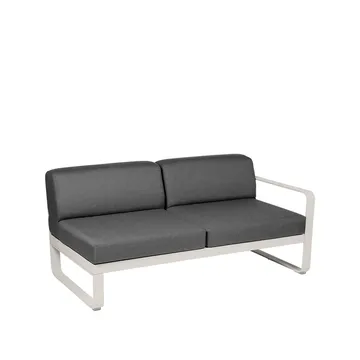 Bellevie Right modulsoffa - 2-sits Clay grey (grå), graphite grey dyna - Fermob