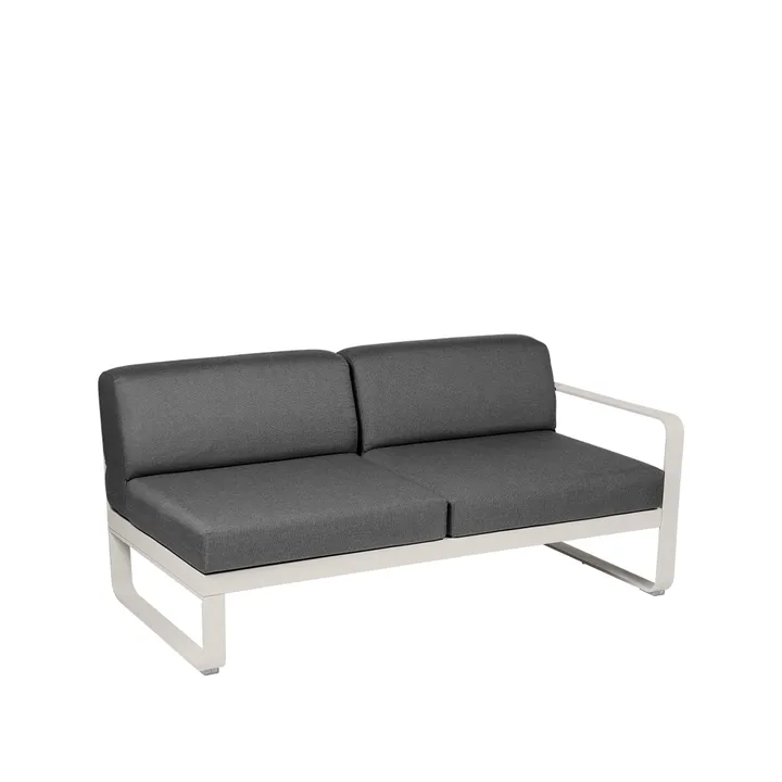 Bellevie Right modulsoffa - 2-sits Clay grey (grå), graphite grey dyna - Fermob