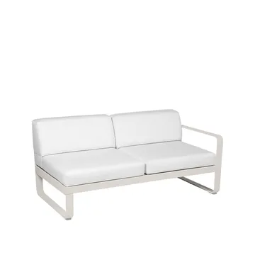 Bellevie Right modulsoffa - 2-sits Clay grey (grå), off-white dyna - Fermob