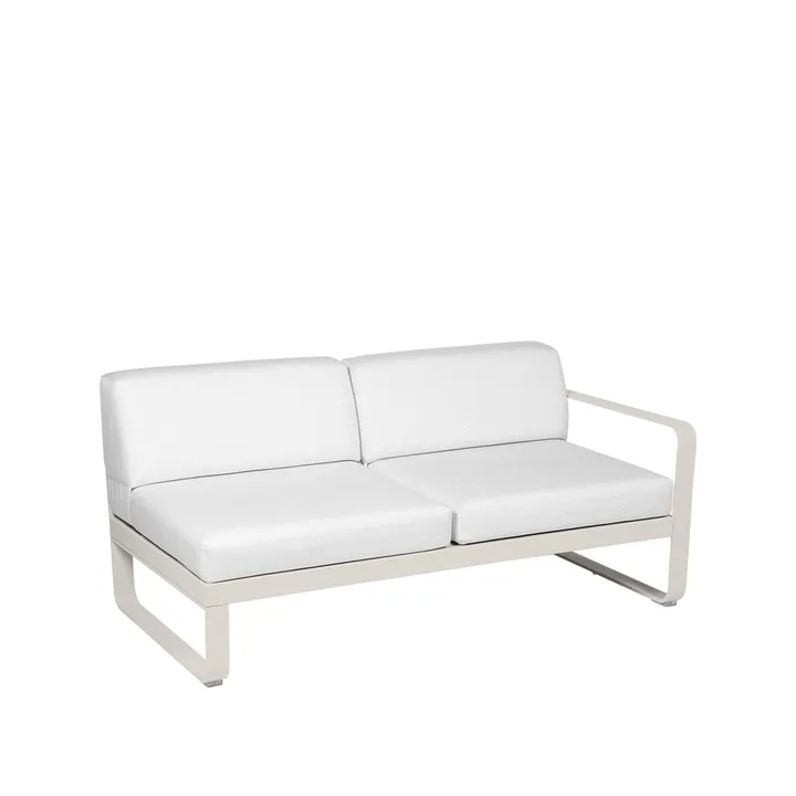 Bellevie Right modulsoffa - 2-sits Clay grey (grå), off-white dyna - Fermob