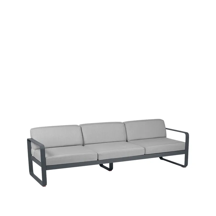 Bellevie soffa - 3-sits Anthracite (grå), flannel grey dyna - Fermob