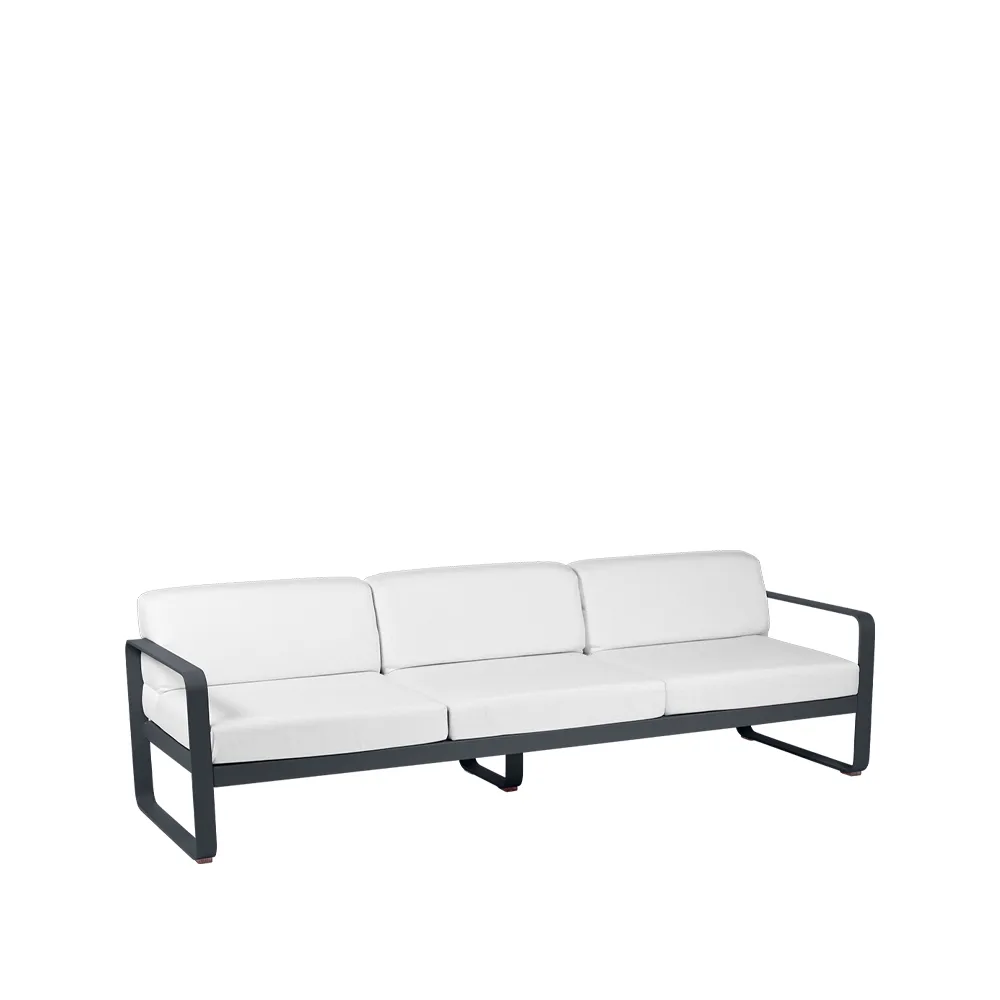 Bellevie soffa, 3-sits Anthracite (grå), off-white dyna Fermob
