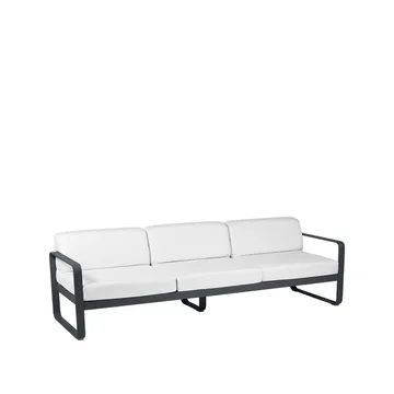 Bellevie soffa - 3-sits Anthracite (grå), off-white dyna - Fermob