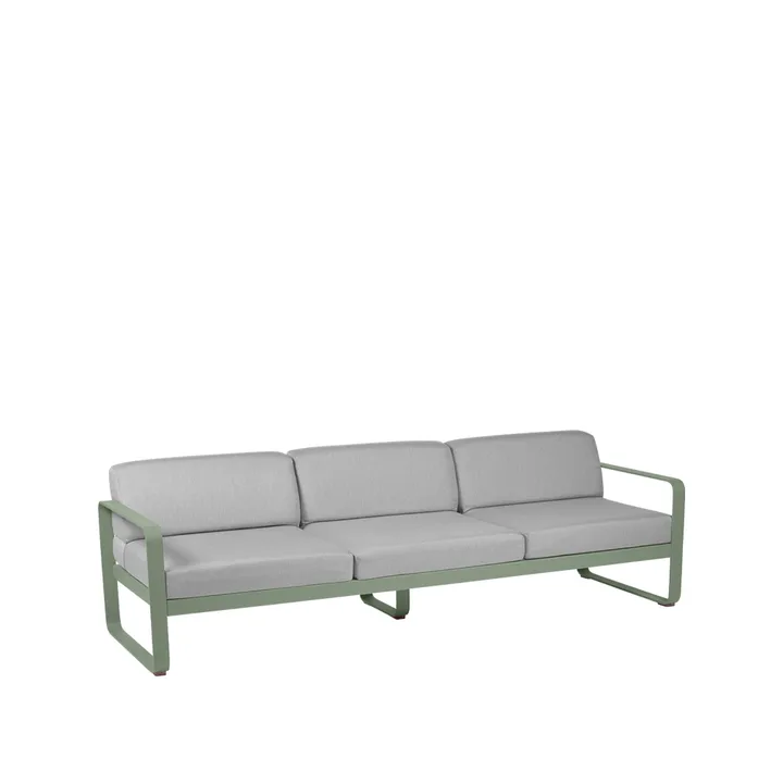Bellevie soffa - 3-sits Cactus (grön), flannel grey dyna - Fermob