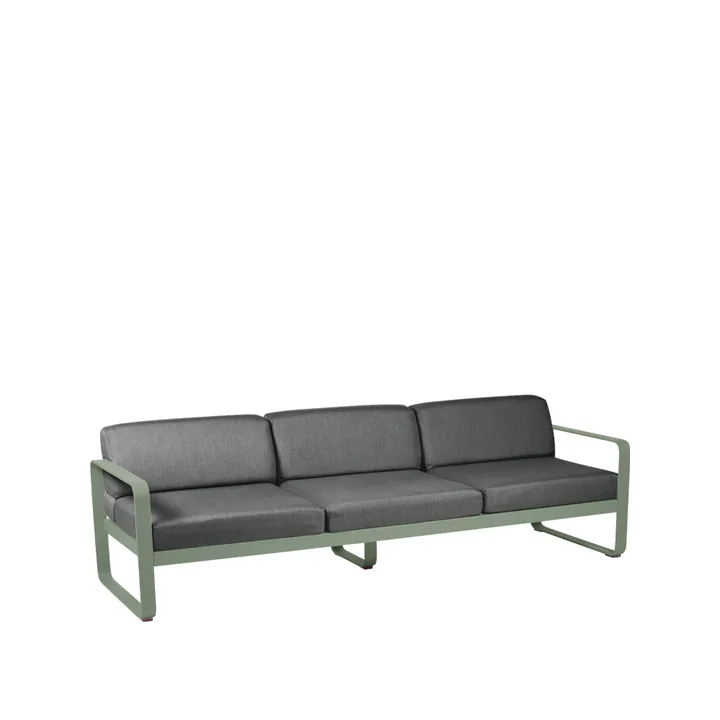 Bellevie soffa - 3-sits Cactus (grön), graphite grey dyna - Fermob