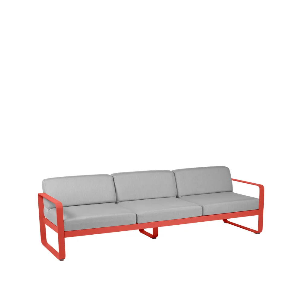 Bellevie soffa, 3-sits capucine, flannel grey dyna Fermob