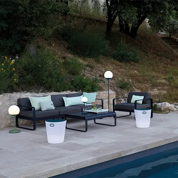 Bellevie soffa - 3-sits Cedar green (grön), graphite grey dyna - Fermob