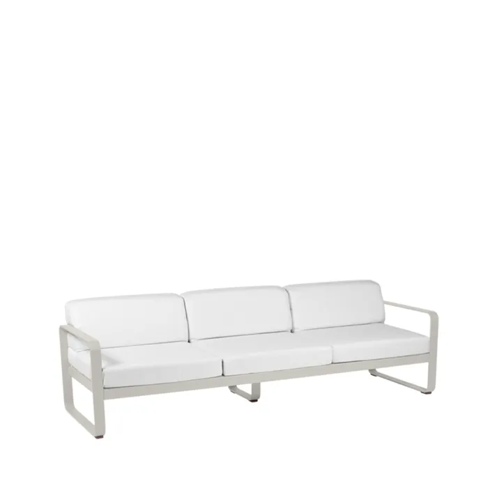 Bellevie soffa - 3-sits Clay grey (grå), off-white dyna - Fermob