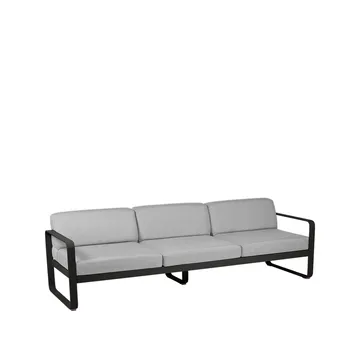 Bellevie soffa - 3-sits Liquorice (svart), flannel grey dyna - Fermob