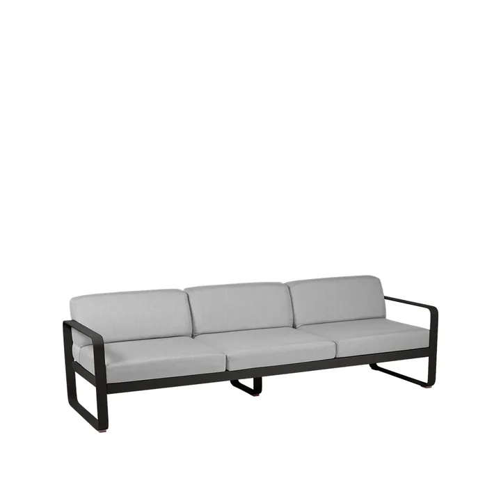 Bellevie soffa - 3-sits Liquorice (svart), flannel grey dyna - Fermob