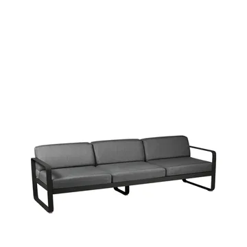 Bellevie soffa - 3-sits Liquorice (svart), graphite grey dyna - Fermob